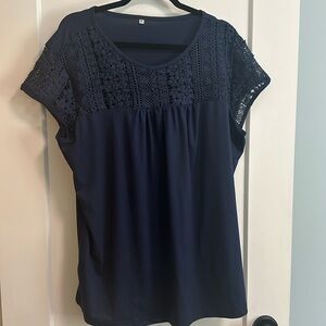 Crochet style cutout shirt